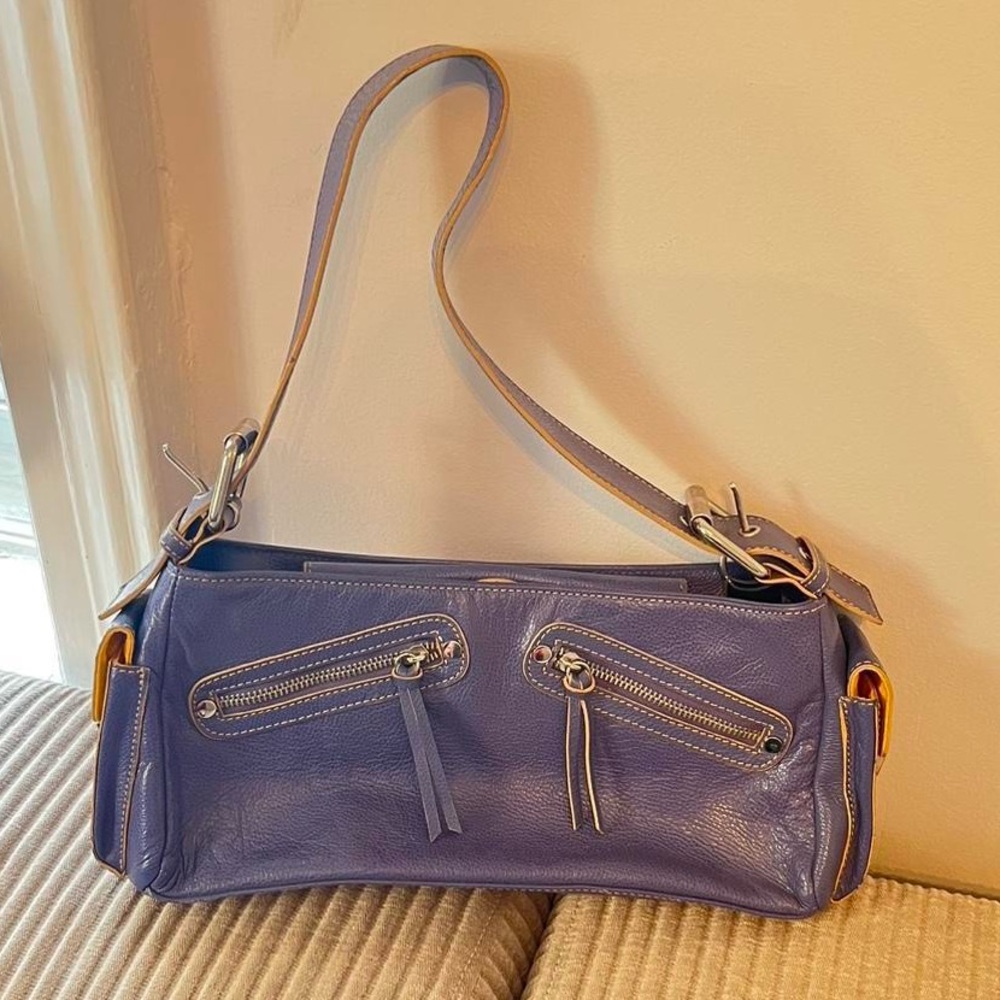 Purple Hype Satchel Shoulder Bag Leather